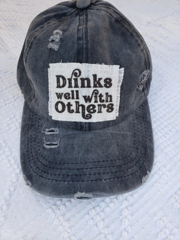 Drinks Well With Others Patch - Choice of Baseball Cap