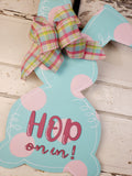 Hop on in Bunny Door Hanger - BLANK
