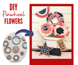 summer  pinwheel flowers  patriotic flowers  patriotic decor  flower rings  fabric flowers  diy flowers  diy  craft kit