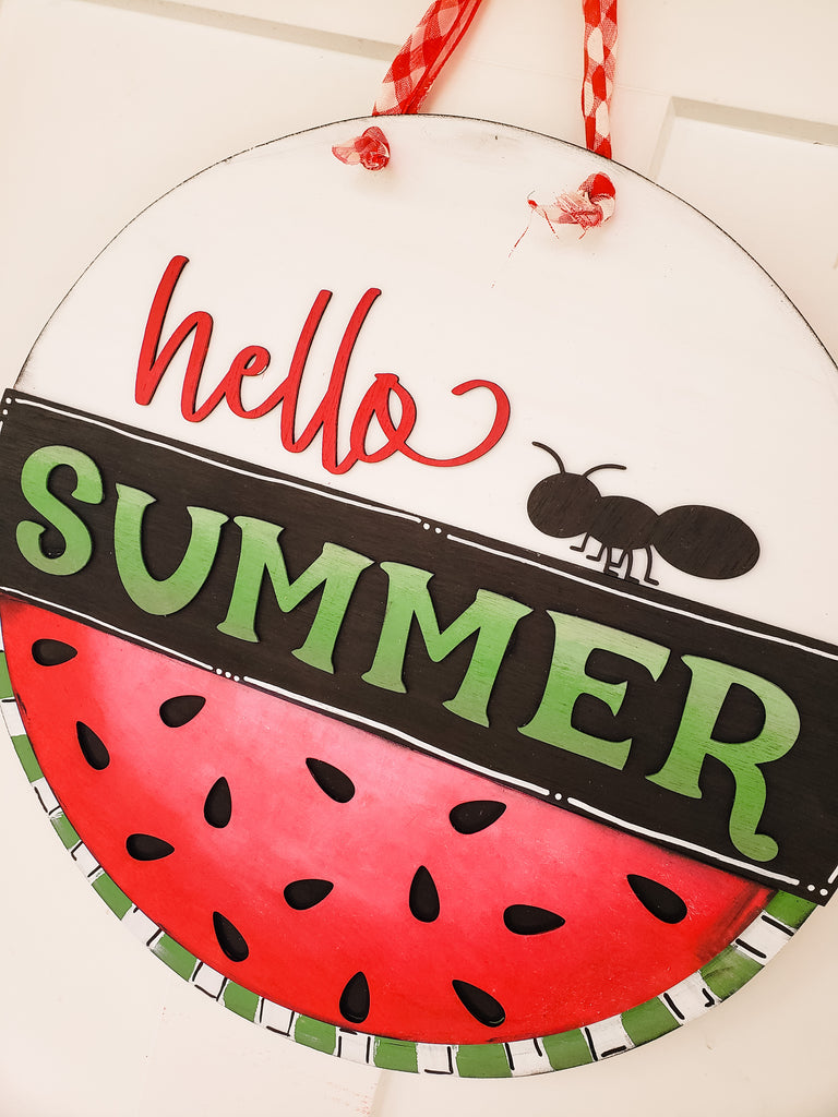 Summer Fun Watermelon Stackable Circle Easel Kit, Engraved DIY